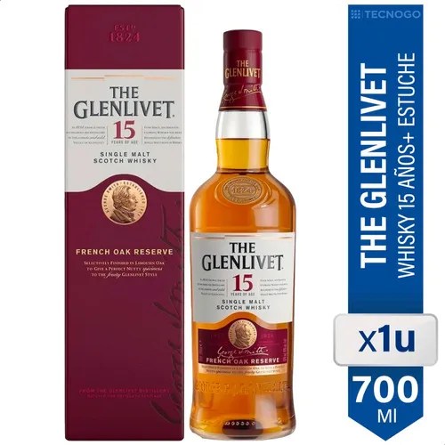 Whisky Glenlivet 15 Años Single Malt 700ml Botella Bebidas MercadoLibre