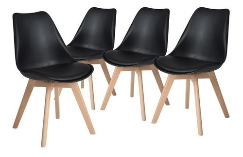 Set De 4 Sillas Para Comedor Frankfurt - Negra | Meses Sin Intereses