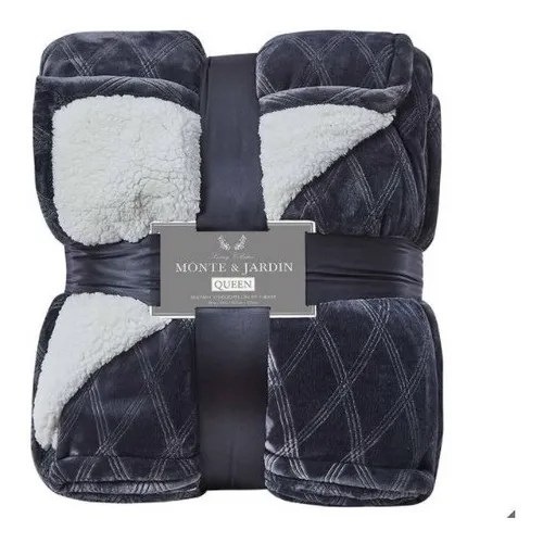 Cobija Tipo Sherpa De Terciopelo Monte&jardín Queen Envío gratis