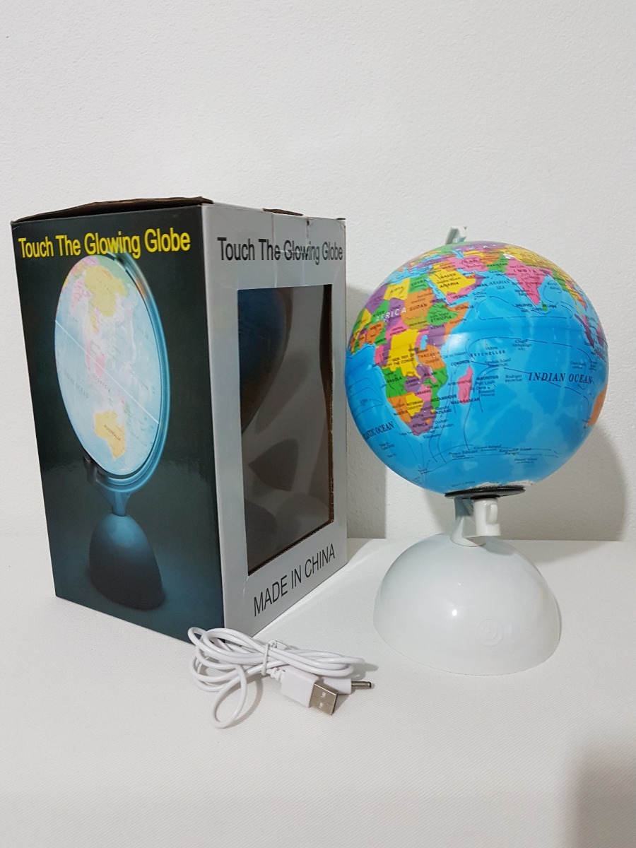 Luminária Abajour Globo Terrestre Físico 2 Niveis Mercado Livre