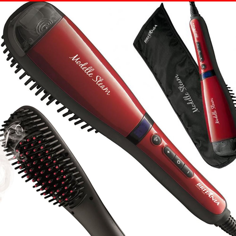 Escova Alisadora Elétrica Britania Modelle Steam 230°c Vapor Mercado