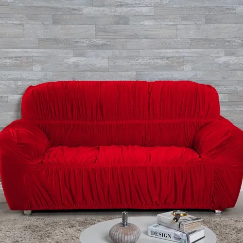 Funda de sofá de 2 y 3 plazas de malla elástica de gel roja MercadoLibre
