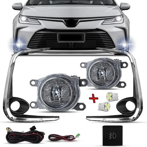 Kit Farol Milha Led Corolla 2020 2021 2022 Molduras E Botão
