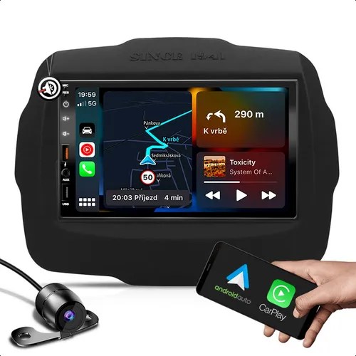 Multimidia Carplay Jeep Renegade 7 Polegadas + Moldura E Câm