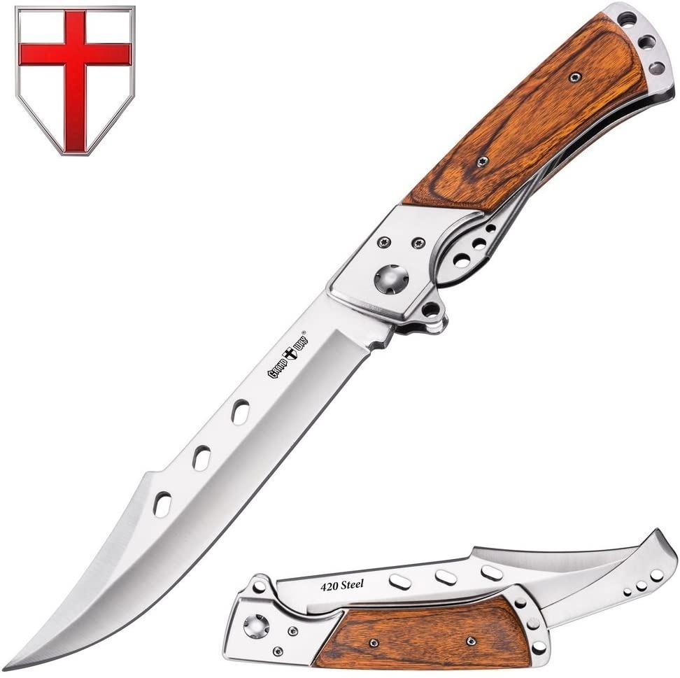 Grand Way Hunting Folding Knife With Rosewood Handle Tacti Mercado