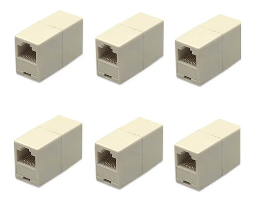 6 Uni Adaptador Union Rj45 Empalme Alta Calidad Cat5 Y Cat6 Mercado Libre