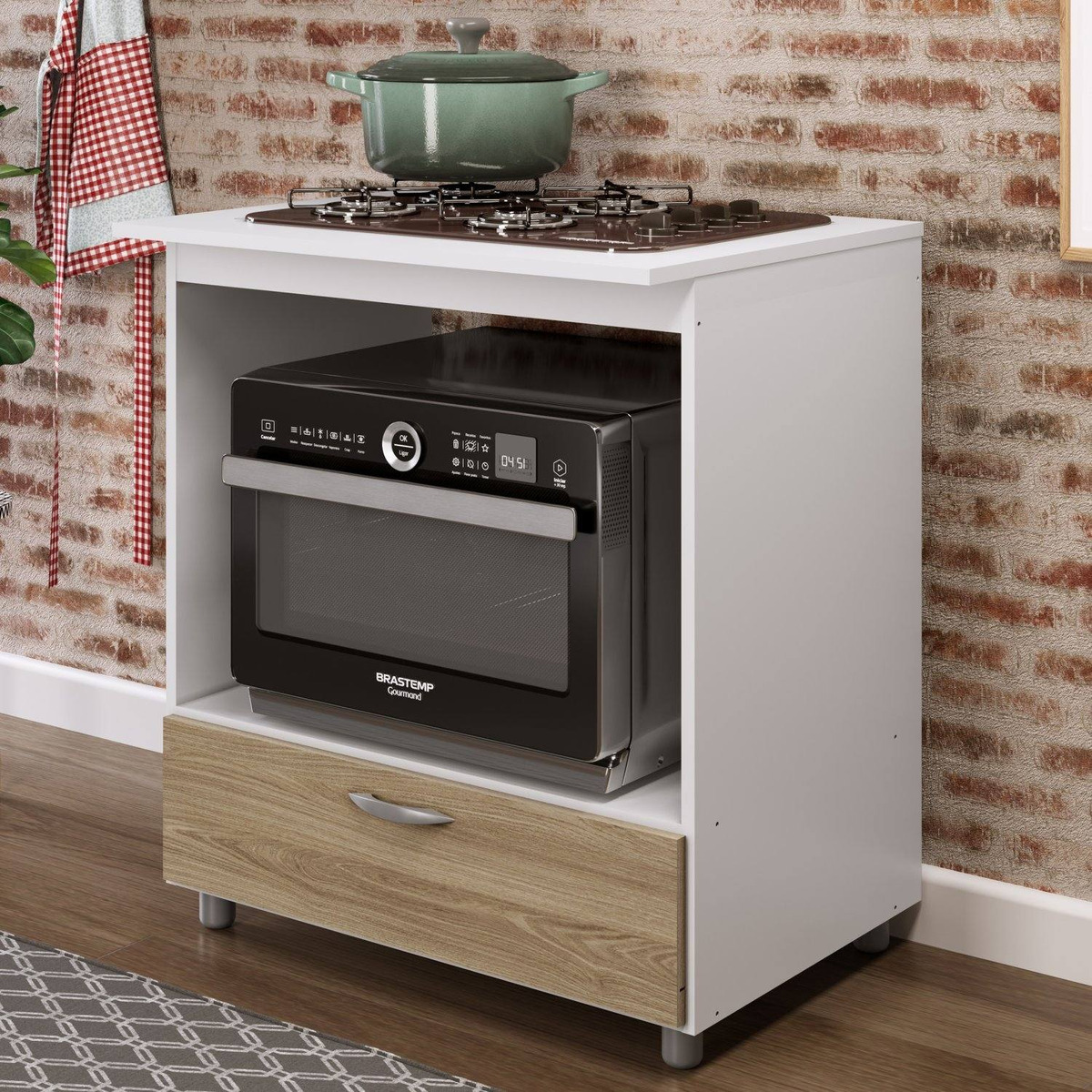 Balcão Forno E Cooktop 4 Bocas Com 1 Gaveta Completa Bjwt Mercado Livre