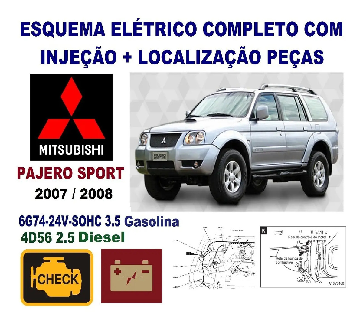 Esquema Elétrico + Injeção Pajero Sport 2.5 3.5 2007 / 2008 Mercado Livre