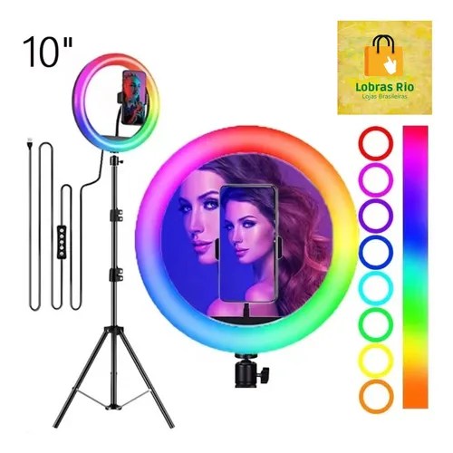 Ring Light Rgb Colorida Iluminador Led Rgb 16 Tipos Cores