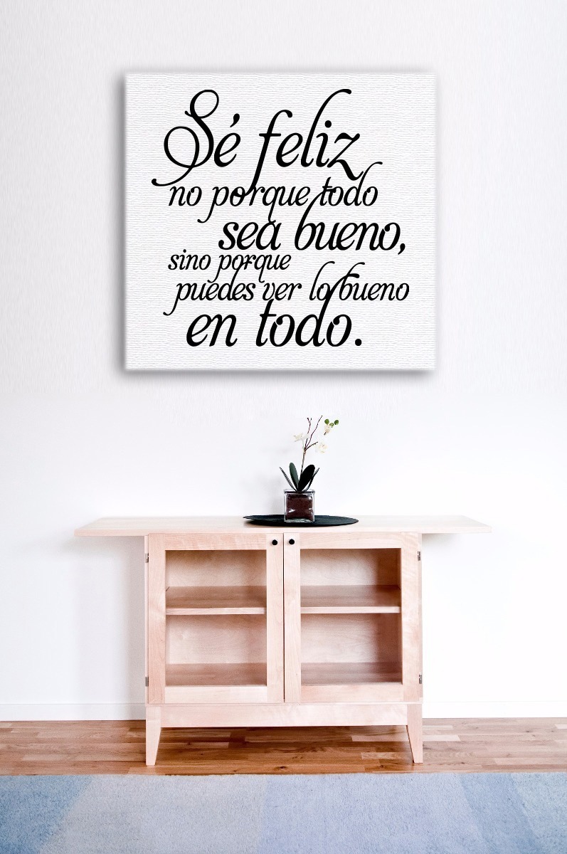 Cuadros Decorativos Para Paredes Canvas Letras Se Feliz Decoravinil