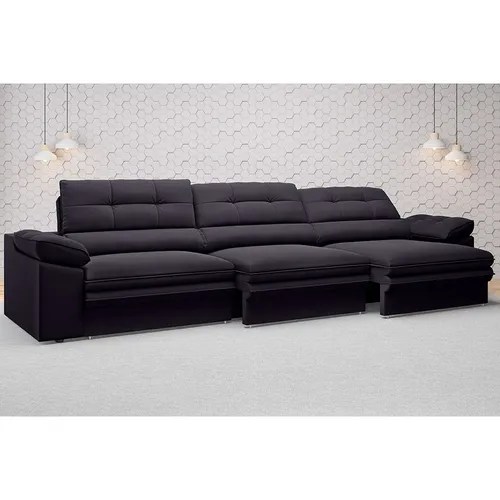 Sofá 6 Lugares Retrátil E Reclinável Zeus 2,90m Preto MercadoLivre