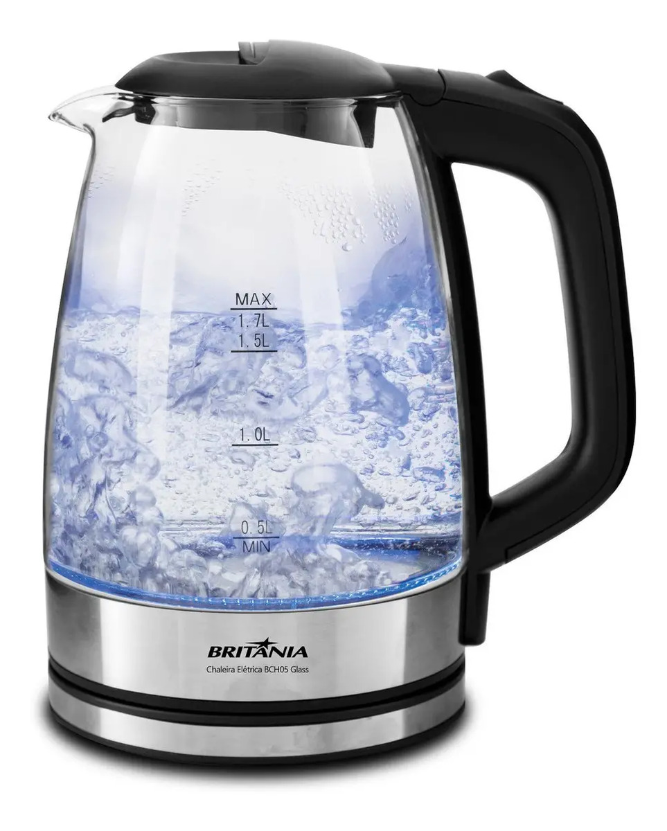 Chaleira elétrica térmica Britânia BCH05 cor transparente 127V 1.7L