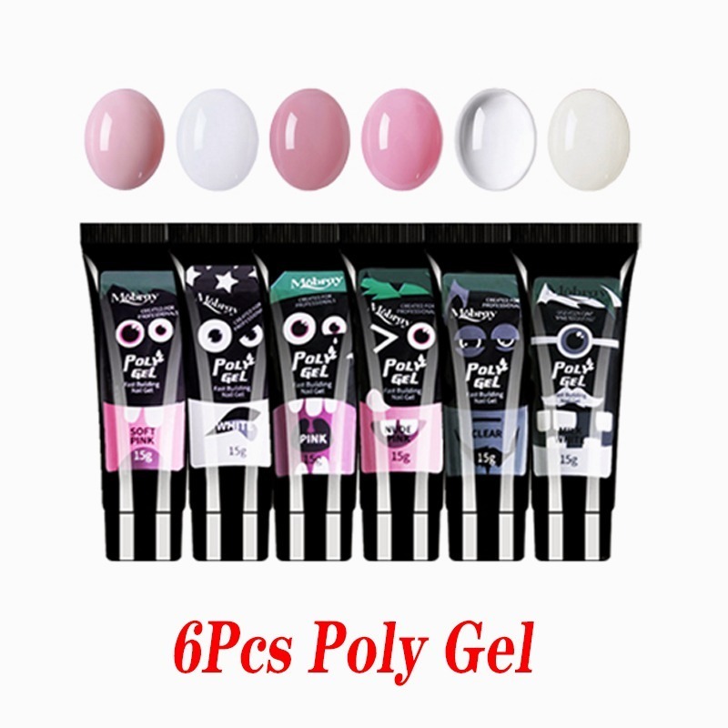 Kit De Gel De Unhas Poli Gel Acrílico 39pcs Com Broca De Pre Mercado