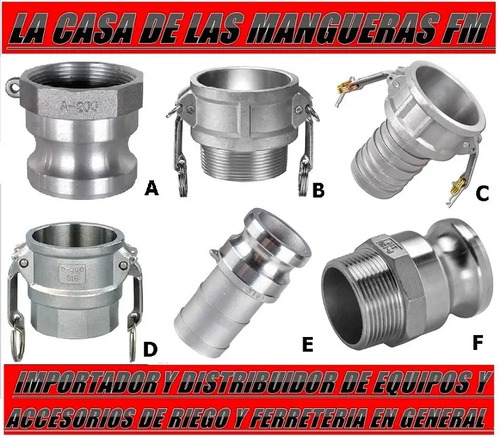 Acople Rápido Para Mangueras De Riego Tipo A B C D E O F | Mercadolibre