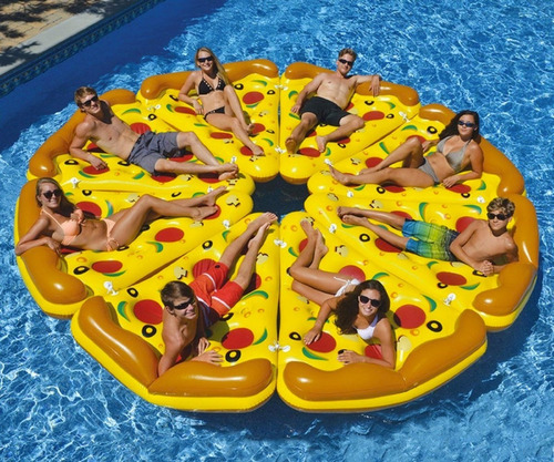 Colchoneta Inflable Para Pileta Pizza Gigante Inflable 180Cm | Mercadolibre