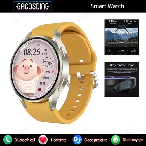 Relógio inteligente feminino Smartwatch Call para Samsung 2023 Mesh