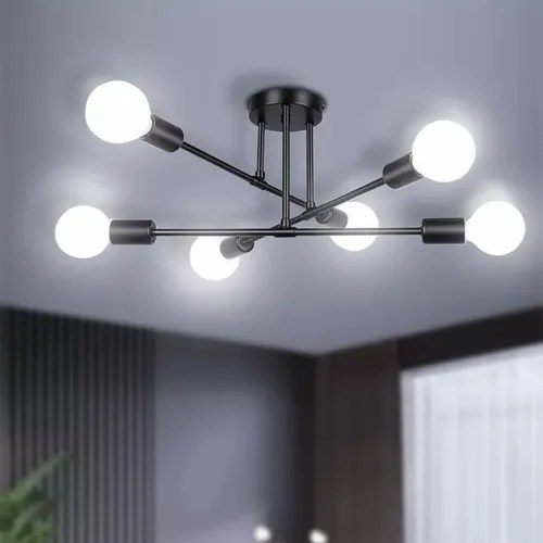 Lámpara De Techo Colgante Decorativas Moderna 6 Luces Sala MercadoLibre