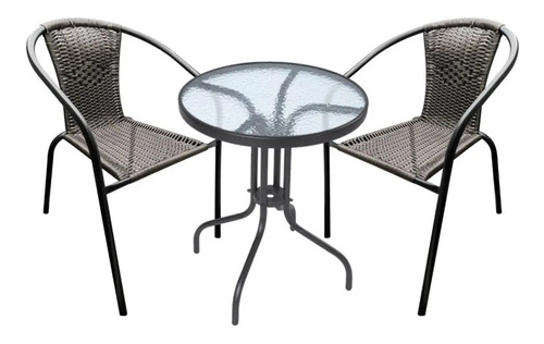Set De Mesa + Silla De Jardin Rattan Exterior Balcón Juego | Mercadolibre