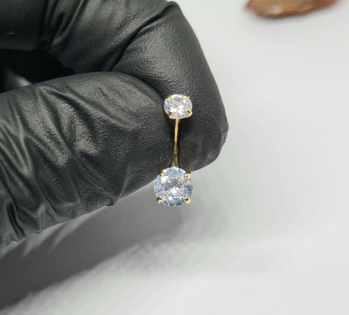 Piercing Intimo Genital 2 Pedras Aço Cirúrgico Zircônia Parcelamento