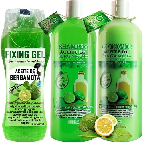 Shampoo Y Acondicionador Bergamota Orgánico 1l+gel D Peinado