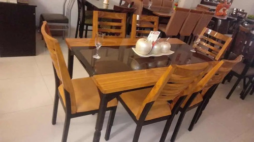 Mesa De Madera Y Vidrio | Cuotas Sin Interés