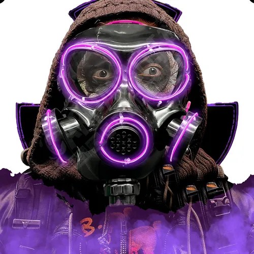 Máscara Gas Led Morado Halloween Pandemia Toxic Exterminio Meses sin