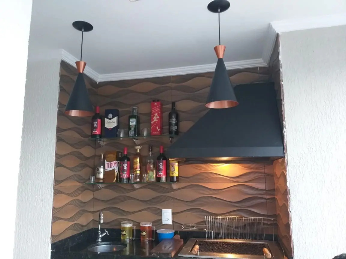 3 Luminárias Pendentes Cone Canadá Sala Cozinha Churrasqueir