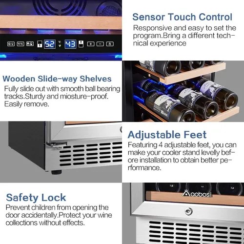 Aobosi Yc100b Cava Vinos 30 Botellas Temperatura Dual en venta en Cali Valle Del Cauca por sólo