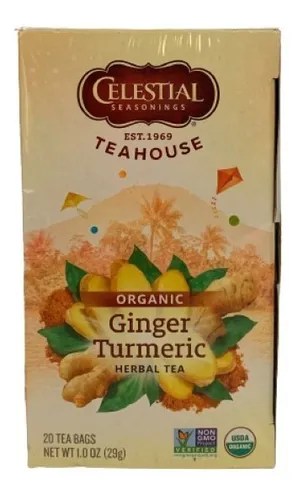Te Celestial Organic Ginger Turmeric Teahouse 20 Sobres Full | Healthy Shop