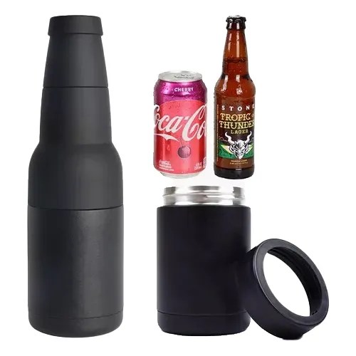 Cooler Long Neck Lata Cerveja Inox Prata Sublimação Preto Frete grátis