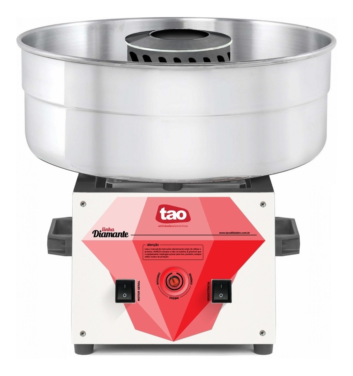 MÃ¡quina AlgodÃ£o Doce Profissional Bacia De AlumÃ­nio Branca Mercado Livre