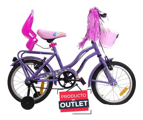 Bicicleta Nena Rodado 14 Sillita + Canasto + Rueditas Outlet | Loquieroya-Tienda