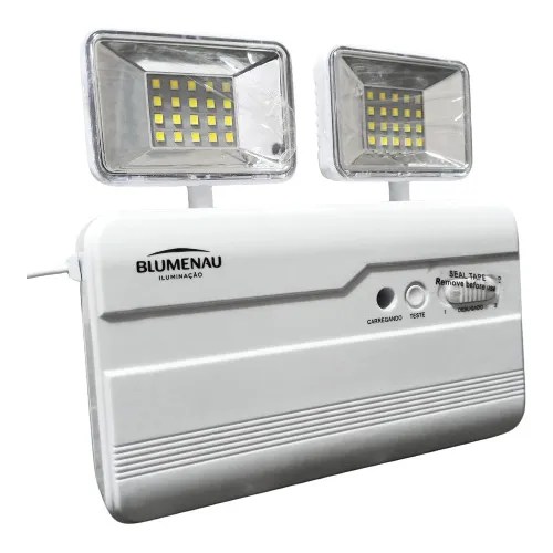 Luminária Emergência 1200 Lúmens Blumenau Bivolt Led Branco Frete grátis