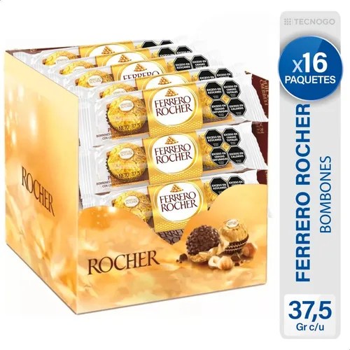 Ferrero Rocher Bombones Chocolate Avellana Caja X16 Paquetes