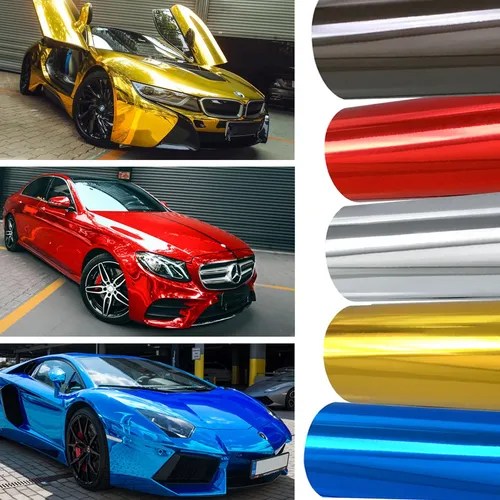 Vinil Wrap Automotriz Cromo Espejo Nivel Premium 1.52x1m Envío gratis