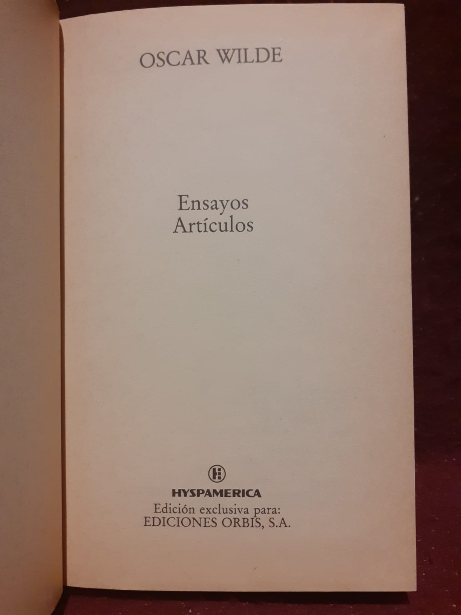 Ensayos Artículos Oscar Wilde (contemporáneos) Mercado Libre