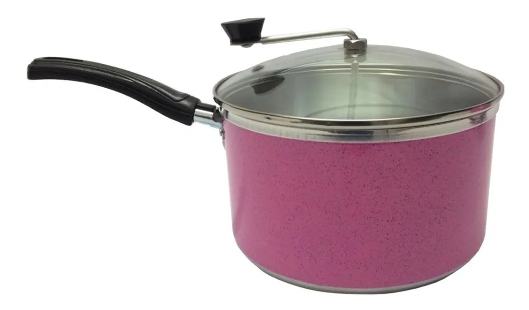 Panela Pipoqueira Em Alumínio Grosso Cor De Rosa Colorida Mercado Livre