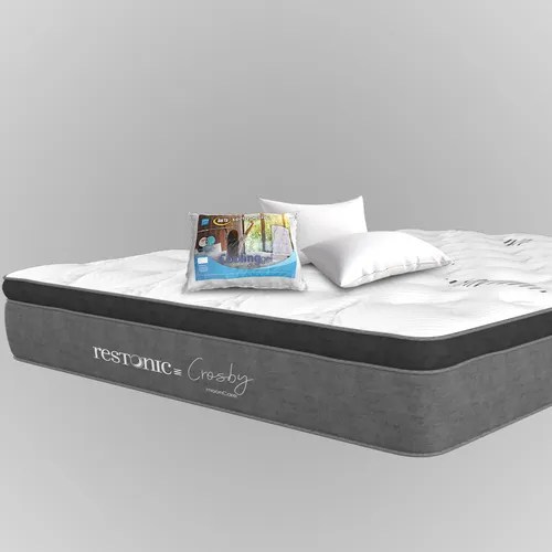 Colchón Restonic King Size Crosdream Linea Moon Care Ortopédico E Hipoalergénico + 2 Almohadas