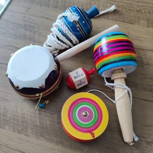 30 Juguetes Mexicanos Yoyo Trompo Balero Pirinola Tamborcito en venta