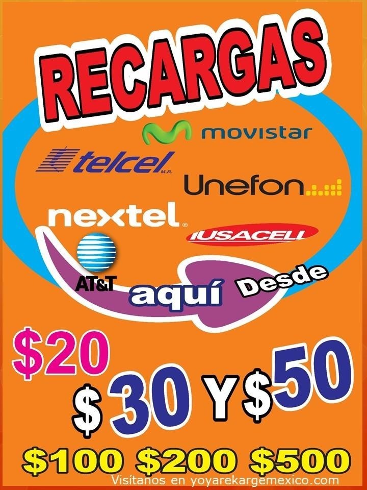 Recarga Saldo Tiempo Aire 200 /telcel At&t Movistar Unefon Mercado Libre