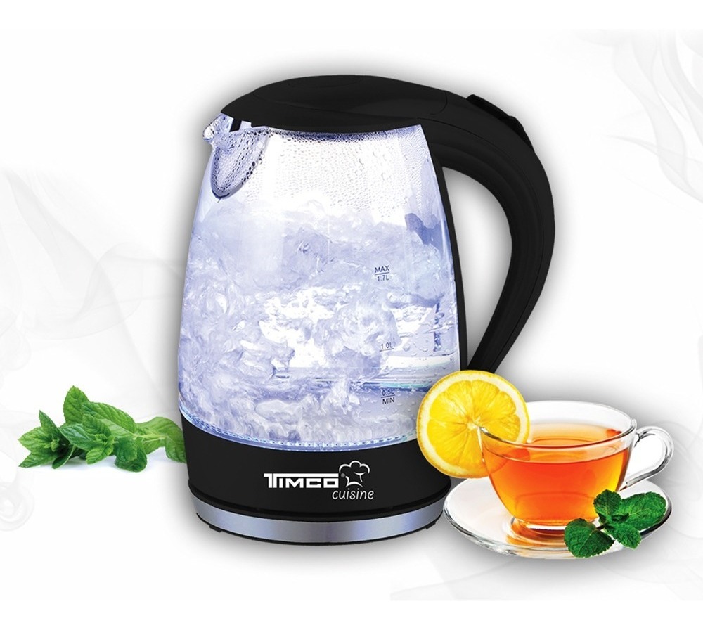 Jarra Eléctrica De Vidrio Para Calentar Agua Timco Jev02n Mercado Libre