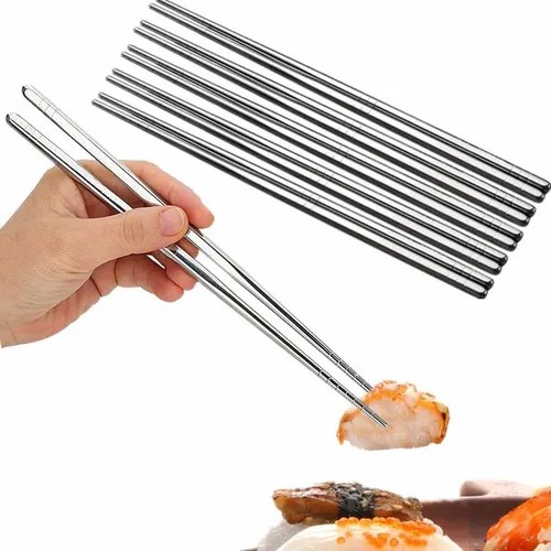 5 Pairs Stainlessl Chopsticks, Metal Chopsticks Reusable Ch Meses sin