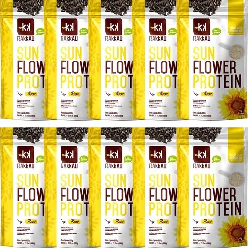 Kit 10 Sun Flower Protein Natural Rakkau 600g Vegano Frete grátis