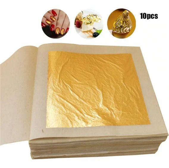 10 Láminas Oro Genuino Comestible 24 K Gastronomía Belleza | Envío Gratis