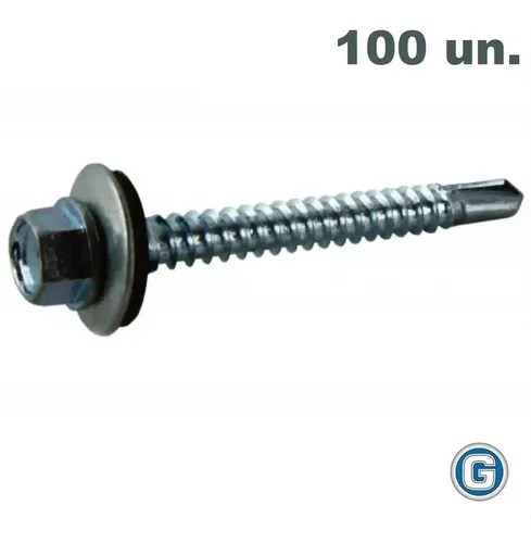 Tornillo Autoperforante Techo 14 X 3 Bolsa X 100 Un Gramabi Con Arandela Chapa Goma Vulcanizada Punta Mecha Metal Madera | Gramabi