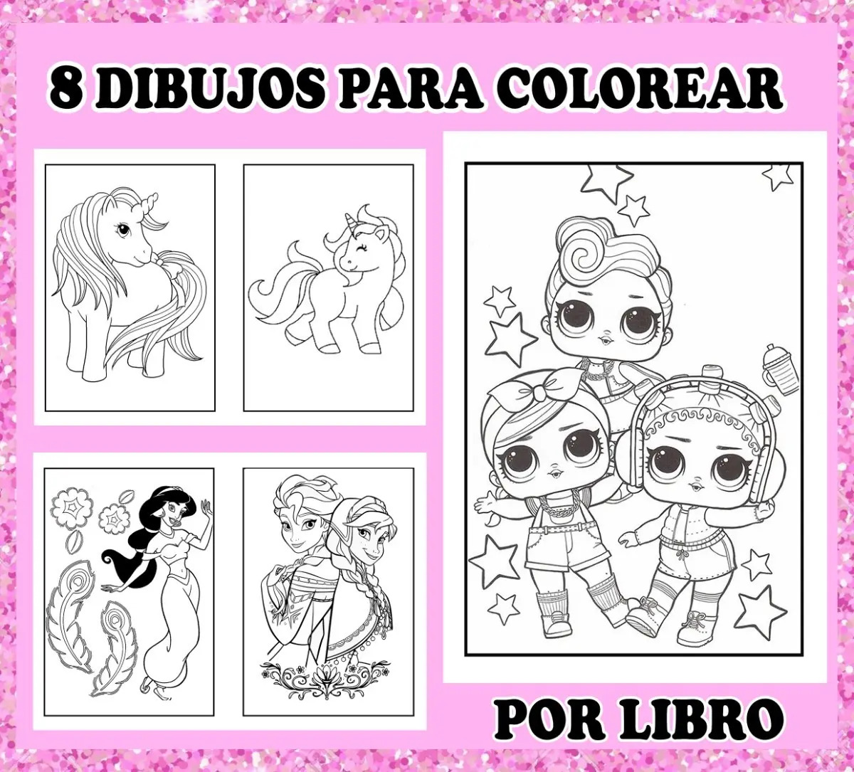 Kit Librito Para Pintar E Imprimir En Casa Unicornio + 3x1 Mercado Libre