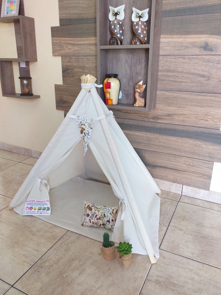 Carpa Tipi Para Mascotas, Incluye Banderines+almohada Regalo MercadoLibre