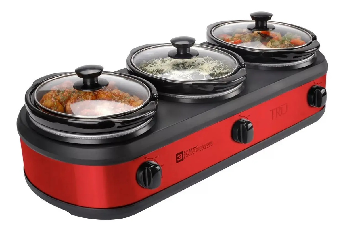 Rechaud Elétrico Triplo Buffet Slow Cooker, 3 Panelas,220v Mercado Livre