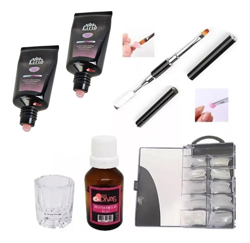 Kit Unhas Gel 02 Poligel Polygel J&x Unhas Molde Acrilico Frete grátis