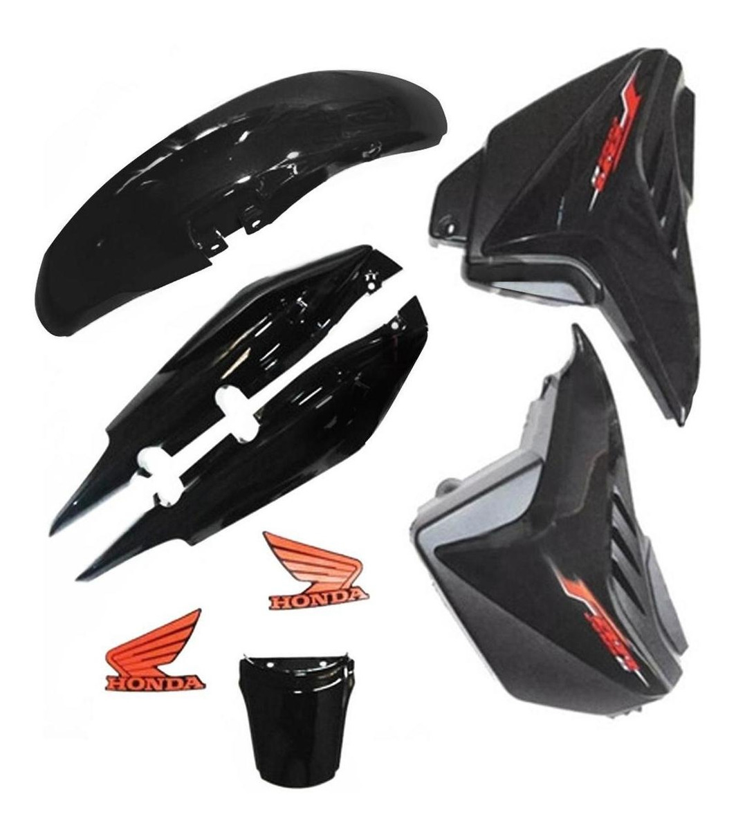 Kit Carenagem Cg 125 Fan Ks 2011 Preta Com Adesivo Parcelamento sem juros